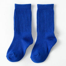 將圖片載入圖庫檢視器 C739AC-秋季精梳棉純色中筒襪學院風豎條堆堆襪【三雙起批】
