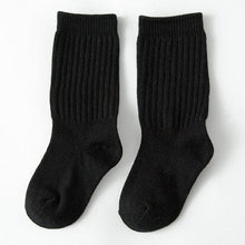 將圖片載入圖庫檢視器 C739AC-秋季精梳棉純色中筒襪學院風豎條堆堆襪【三雙起批】