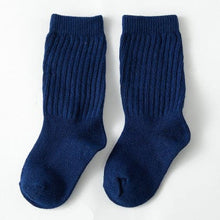 將圖片載入圖庫檢視器 C739AC-秋季精梳棉純色中筒襪學院風豎條堆堆襪【三雙起批】