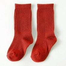 將圖片載入圖庫檢視器 C739AC-秋季精梳棉純色中筒襪學院風豎條堆堆襪【三雙起批】