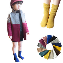 將圖片載入圖庫檢視器 C739AC-秋季精梳棉純色中筒襪學院風豎條堆堆襪【三雙起批】