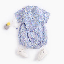 Load image into Gallery viewer, BRS9038LS-Summer floral cotton bathrobe short-sleeved bodysuit