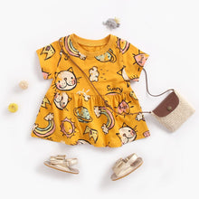Load image into Gallery viewer, BDS9050DS-Summer cat print short-sleeved cute dress