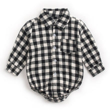 Load image into Gallery viewer, BRW9108LS-Spring and Autumn Plaid Boys Long Sleeve Shirt Bodysuit