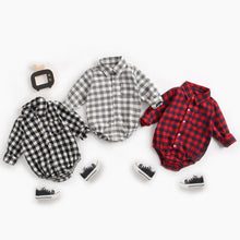 Load image into Gallery viewer, BRW9108LS-Spring and Autumn Plaid Boys Long Sleeve Shirt Bodysuit