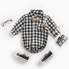 Load image into Gallery viewer, BRW9108LS-Spring and Autumn Plaid Boys Long Sleeve Shirt Bodysuit