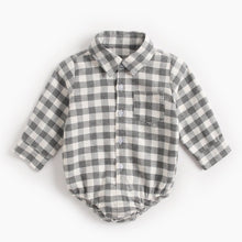 Load image into Gallery viewer, BRW9108LS-Spring and Autumn Plaid Boys Long Sleeve Shirt Bodysuit