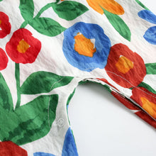 Load image into Gallery viewer, BRS2032LS-Summer floral pure cotton sleeveless ink flower suspender jumpsuit