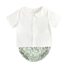 Load image into Gallery viewer, BCS2026LS-Summer floral doll collar shirt + briefs two-piece set
