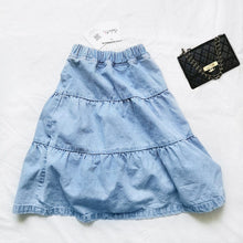 Load image into Gallery viewer, 20023PCW-Spring and summer denim high waist A-line half-length puffy skirt parent-child outfit