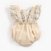 Load image into Gallery viewer, BRS2044LS-Summer Korean style suspenders fake two-piece floral bodysuit