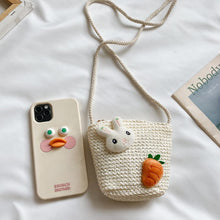 Load image into Gallery viewer, 50106AC-Children's Mini Cartoon Straw Crossbody Bag