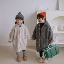 Load image into Gallery viewer, 28103SE-Winter Korean style boys and girls mid-length lambskin coat