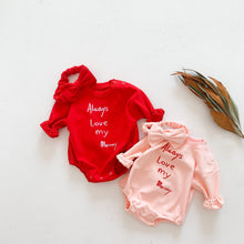 Load image into Gallery viewer, k3051LS-Spring and Autumn Girls English Letter Embroidery Cotton Long Sleeve Triangle Climbing Suit + Bowknot Hairband