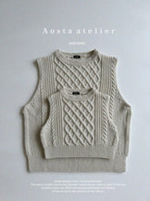 將圖片載入圖庫檢視器 <台灣館>AT24A009-Aosta秋款🦺 **親子針織背心 (Knit Vest)**【正韓】