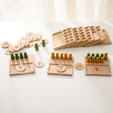 Load image into Gallery viewer, PMZ1240AC- Wooden arithmetic teaching aids shape matching number recognition Montessori arithmetic board