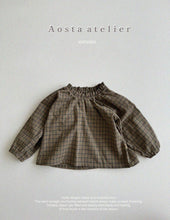 將圖片載入圖庫檢視器 <台灣館>AT24A021-Aosta秋款Lecheek 格紋襯衫 (Lecheek Blouse)【正韓】