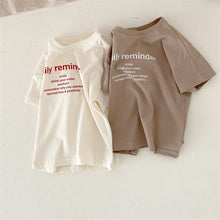 Load image into Gallery viewer, 24D840PCW- Korean style parent-child style fashionable short-sleeved boys and girls simple letter casual tops