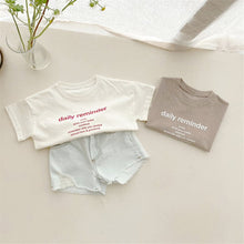 Load image into Gallery viewer, 24D840PCW- Korean style parent-child style fashionable short-sleeved boys and girls simple letter casual tops