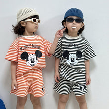 Load image into Gallery viewer, <Taiwan Pavilion>MK0001-【Korean】MK striped short-sleeved top + shorts set