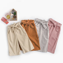 Load image into Gallery viewer, KPW8111PA-Spring and Autumn Corduroy Nine-point Korean Style Children's Wide-leg Pants