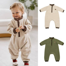 Load image into Gallery viewer, D23380LS-European and American style newborn baby outerwear jumpsuit