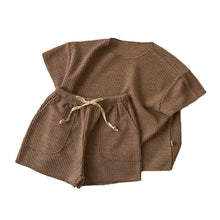 Load image into Gallery viewer, Y8315TG-Summer Korean children's round neck short-sleeved top + shorts set