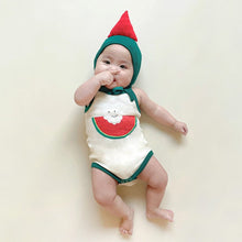 Load image into Gallery viewer, 081501LS-Korean summer watermelon print style bodysuit + hat