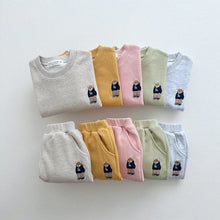Load image into Gallery viewer, C133TG-Autumn Korean version of cartoon bear casual sports sweater trousers two-piece set