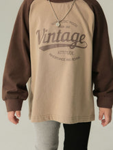 將圖片載入圖庫檢視器 BB2339PCW-秋款拼色字母印花磨毛長袖親子上衣