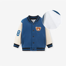 Load image into Gallery viewer, HC1095SE-Winter Plus Velvet Bear Patch Long Sleeve Baseball Jacket