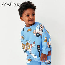 Load image into Gallery viewer, 8654SE-Autumn European and American small and medium-sized children's stroller leisure long-sleeved round neck top