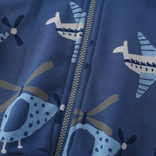 Load image into Gallery viewer, <Taiwan Pavilion> 7140SE-malwee Spring and Autumn European and American Children's Airplane Print Long Sleeve Hooded Jacket