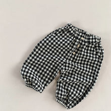 Load image into Gallery viewer, 2119PA-Spring and summer plaid casual loose wide-leg cropped trousers