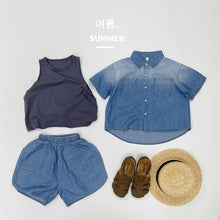 Load image into Gallery viewer, 1219SE-Korean summer literary boy short-sleeved denim shirt