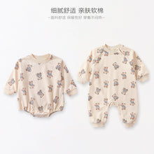 Load image into Gallery viewer, <Taiwan Pavilion> D23117LS-Autumn cute bear long-sleeved casual triangle bodysuit & crawling clothes