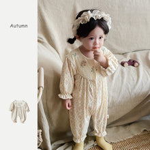 將圖片載入圖庫檢視器 2303268LS-韓系秋季小碎花嬰兒連身衣
