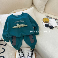 Load image into Gallery viewer, 103003TG- Spring and Autumn Korean version crocodile top + trousers two-piece set