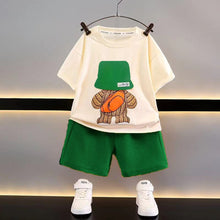 Load image into Gallery viewer, PM001TG-Summer casual suit loose backpack printed short-sleeved top + waffle shorts