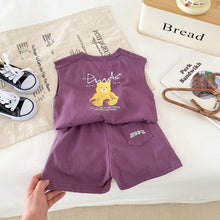 Load image into Gallery viewer, BT107TG-Summer sleeveless letter T + shorts two-piece suit
