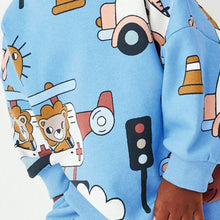 Load image into Gallery viewer, 8654SE-Autumn European and American small and medium-sized children's stroller leisure long-sleeved round neck top