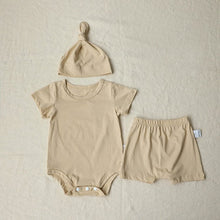 Load image into Gallery viewer, Y9130LS-Summer thin baby bodysuit + shorts + hat three-piece set