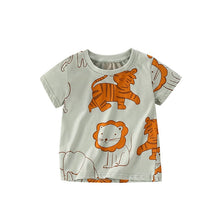 Load image into Gallery viewer, 9298SE-Summer round neck casual printed short-sleeved lion top