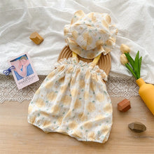 Load image into Gallery viewer, 2402359LS- Summer thin suspender romper + sun hat set