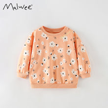Load image into Gallery viewer, <Taiwan Pavilion> 86103SE-malwee autumn European and American children's floral round neck long-sleeved top