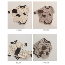 Load image into Gallery viewer, D21635TG-Autumn and winter high waist belly protection baby pajamas + hat