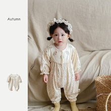 將圖片載入圖庫檢視器 2303268LS-韓系秋季小碎花嬰兒連身衣
