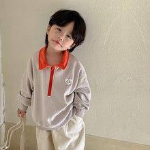 Load image into Gallery viewer, Q83050SE- Spring and Autumn Loose Love Zipper Long Sleeve POLO Shirt