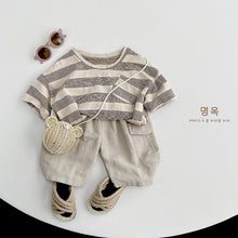 Load image into Gallery viewer, 23060SE-Summer short-sleeved striped T-shirt