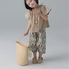 Load image into Gallery viewer, BB2415PA-Spring and summer girls diamond check pleated three-quarter bloomers